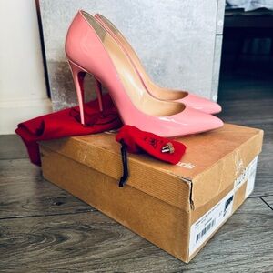 Christian Louboutin Pigalle 100 Patent Leather “Rose” Barbie Pink Blush w/ Box